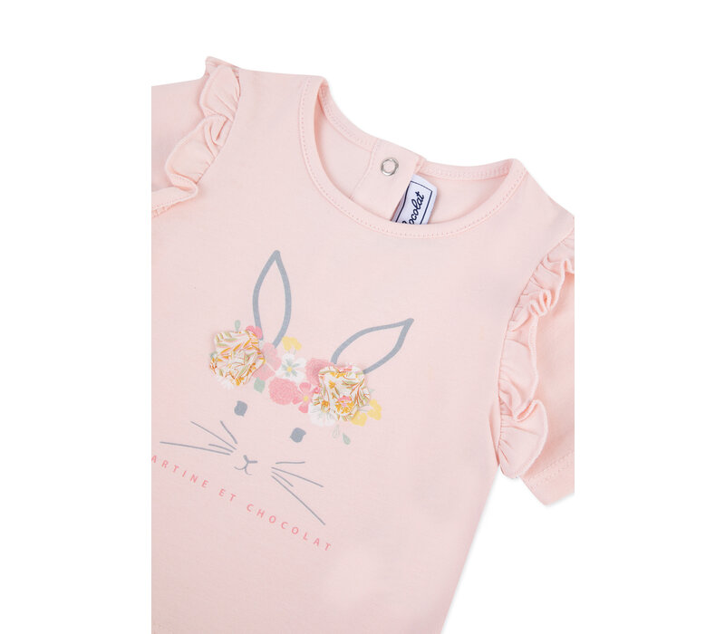 Tartine & Chocolat Baby Promenade Romantique Teeshirt Bouton De Rose