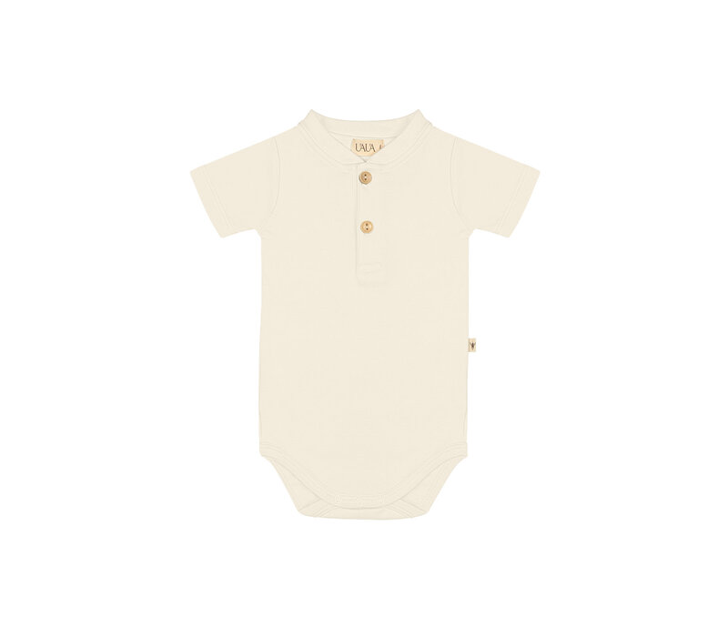 Uaua Onesie With Buttons Short Sleeves - Crema