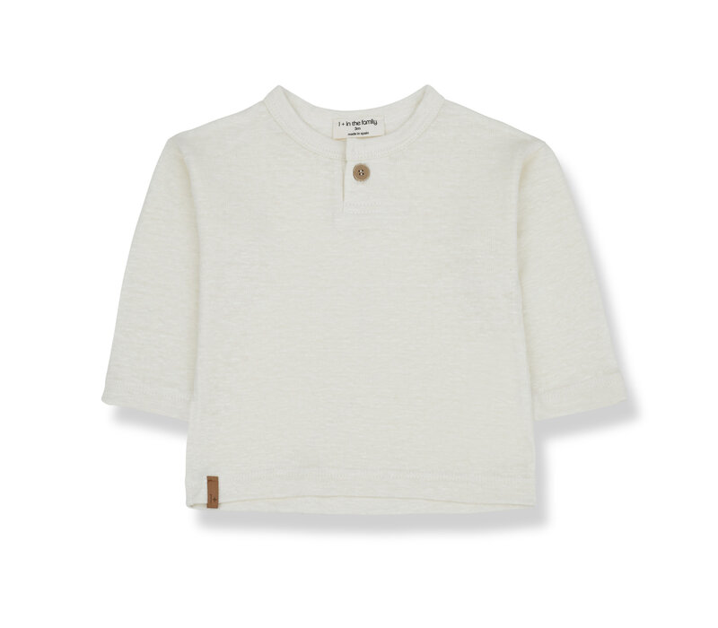 1+ In The Family Vinci L.Sleeve Henley Shirt Ivory 24s-079