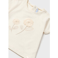 Mayoral S/S Embroidered Shirt Chickpea