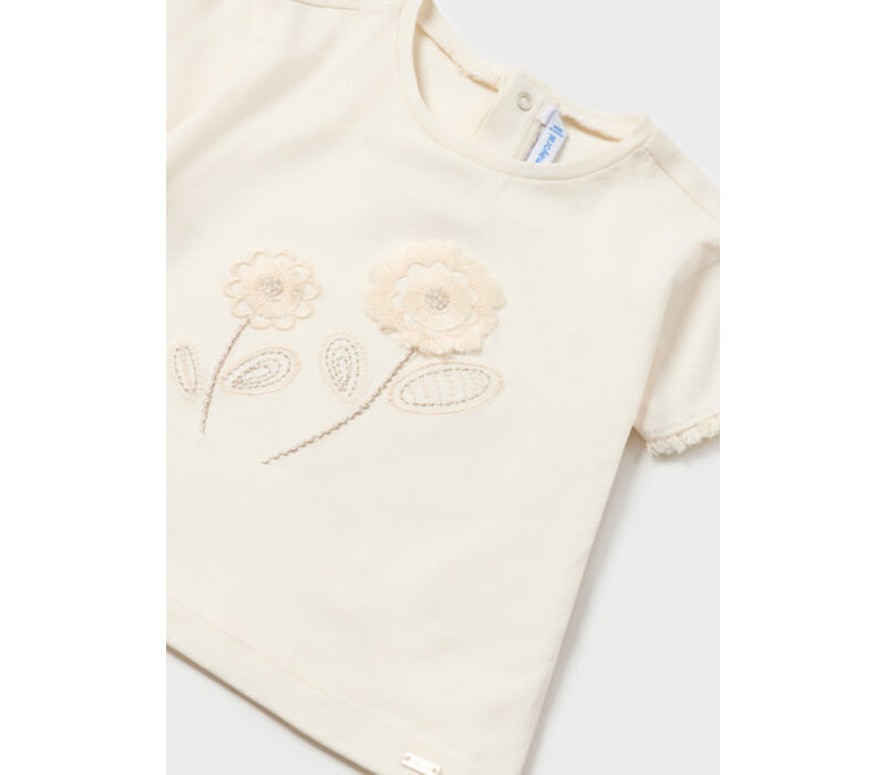 Mayoral S/S Embroidered Shirt Chickpea