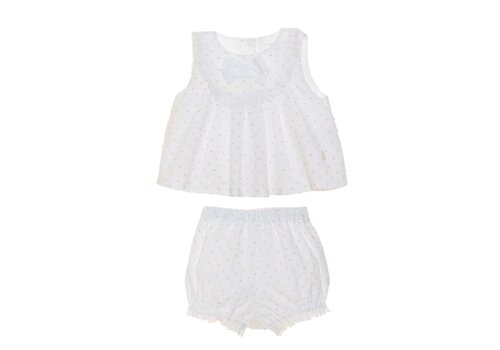 Patachou Patachou Nb Witte Set (Blouse+Shorts) Beige Dots