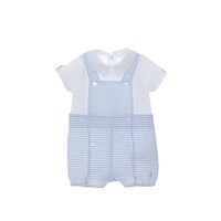 Patachou Newborn Blauwe Jumpsuit Blue Check