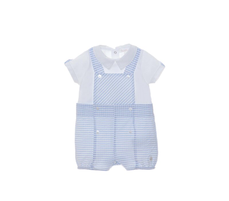 Patachou Newborn Blauwe Jumpsuit Blue Check