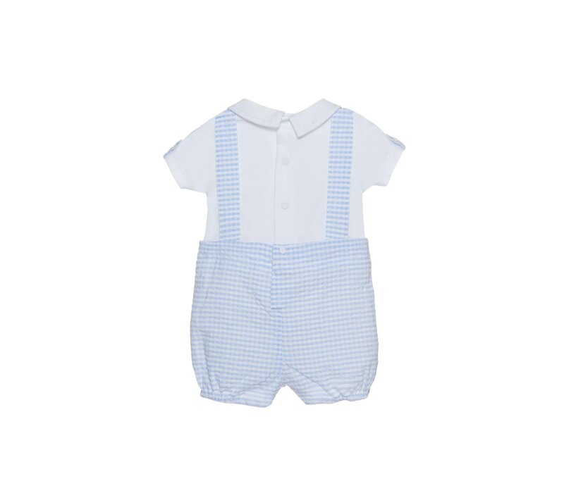 Patachou Newborn Blauwe Jumpsuit Blue Check