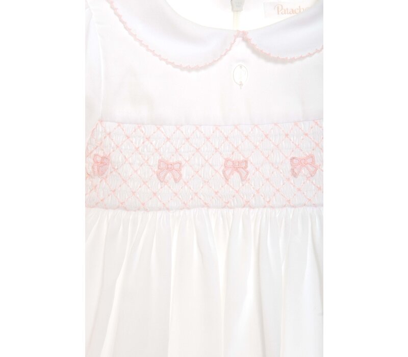 Patachou Lichtroze Mini Meisjesjurk White