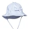 My First Collection My First Collection Striped Azzuro Girls Hat Tulip - White-Azzuro