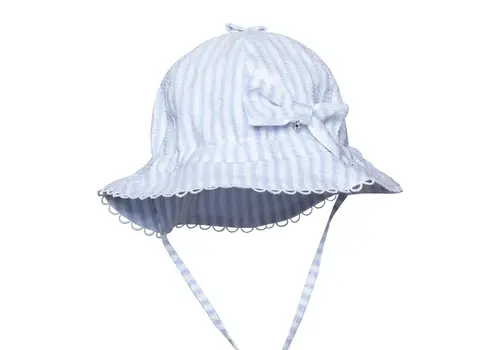 My First Collection My First Collection Striped Azzuro Girls Hat Tulip - White-Azzuro