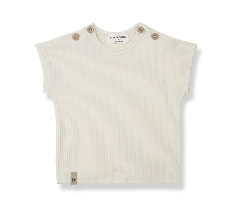 1+ In The Family Miles S.Sleeve T-Shirt Ivory 24s-021