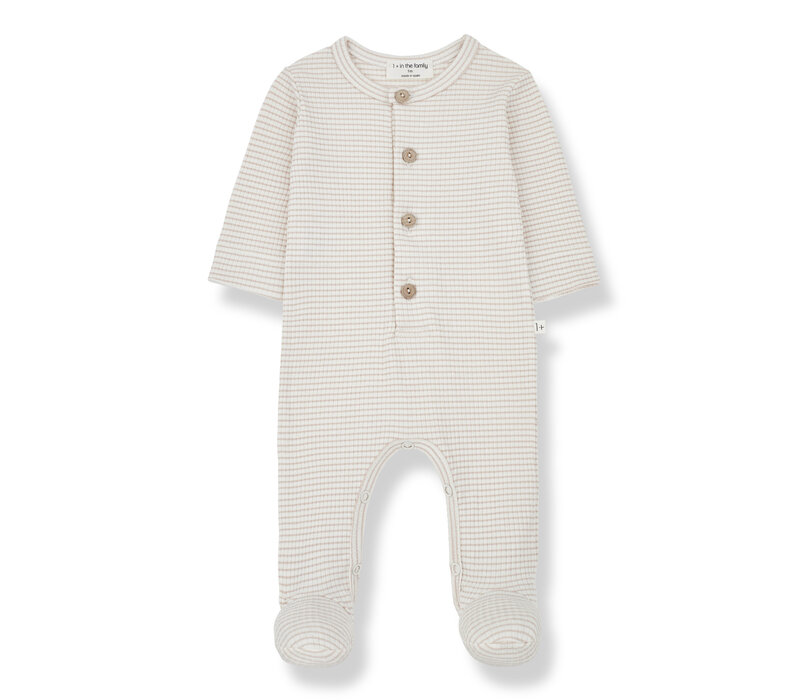 1+ In The Family Nino Jumpsuit W/Feet Nude-Ivory 24s-031