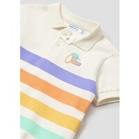 Mayoral Stripes S/S Polo  Cream