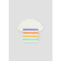 Mayoral Stripes S/S Polo  Cream