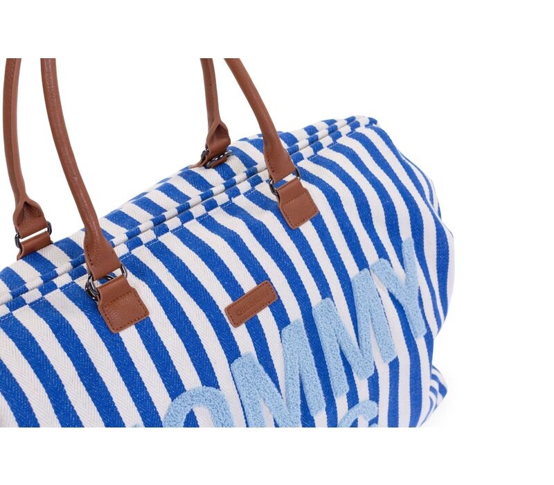 Childhome Mommy  Bag ® Nursery Bag - Stripes - Electric Blue/Light Blue