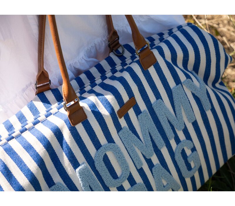 Childhome Mommy  Bag ® Nursery Bag - Stripes - Electric Blue/Light Blue