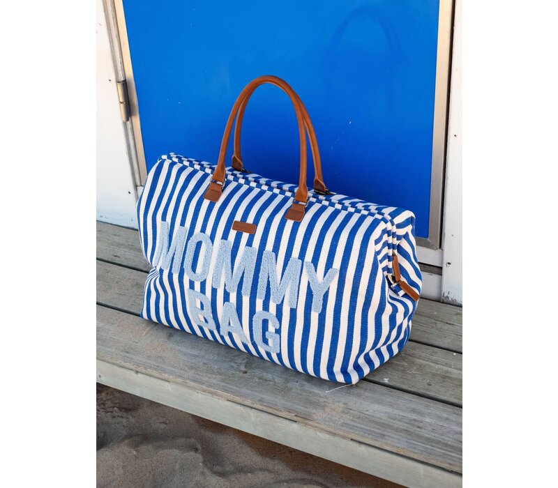 Childhome Mommy  Bag ® Nursery Bag - Stripes - Electric Blue/Light Blue