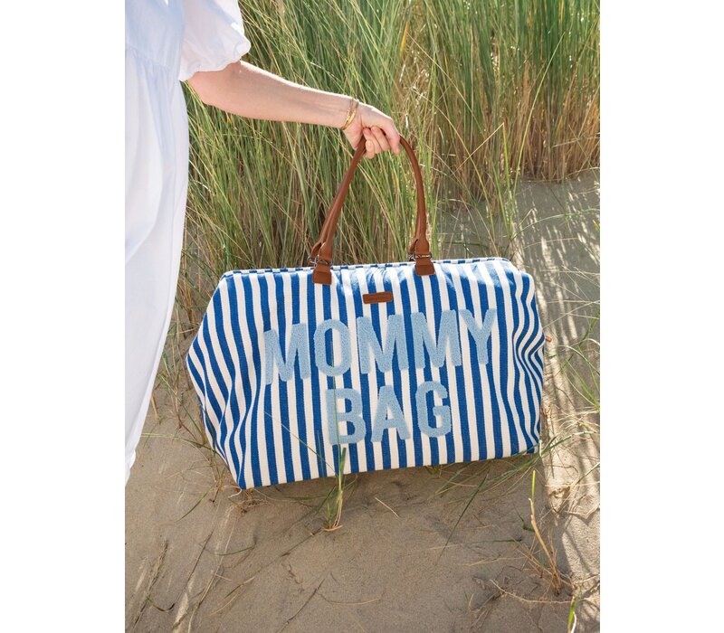 Childhome Mommy  Bag ® Nursery Bag - Stripes - Electric Blue/Light Blue