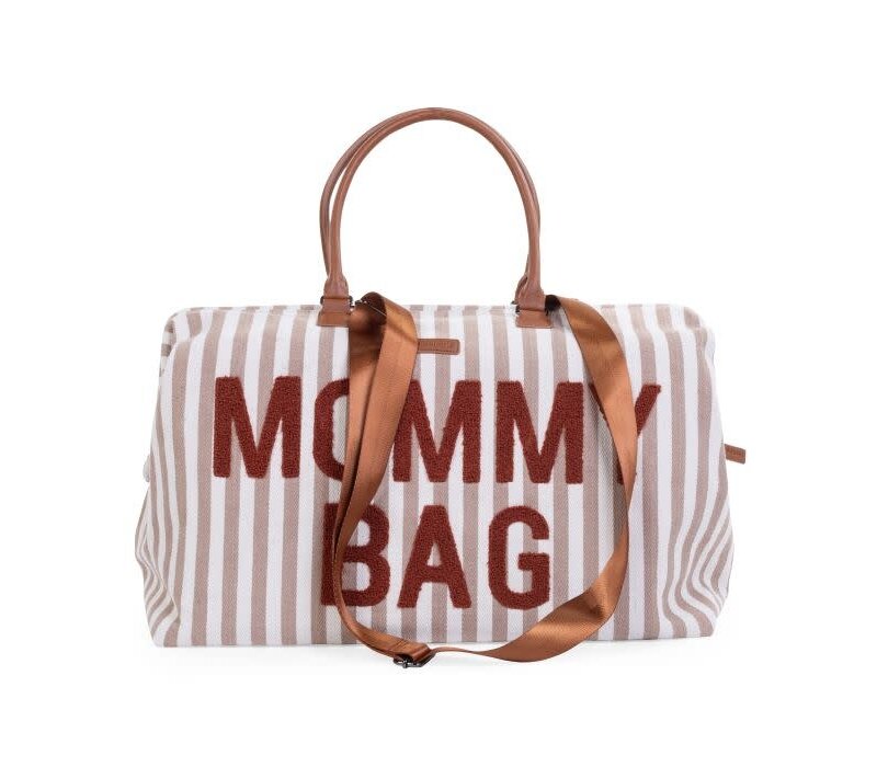 Childhome Mommy  Bag ® Nursery Bag - Stripes - Nude/Terracotta