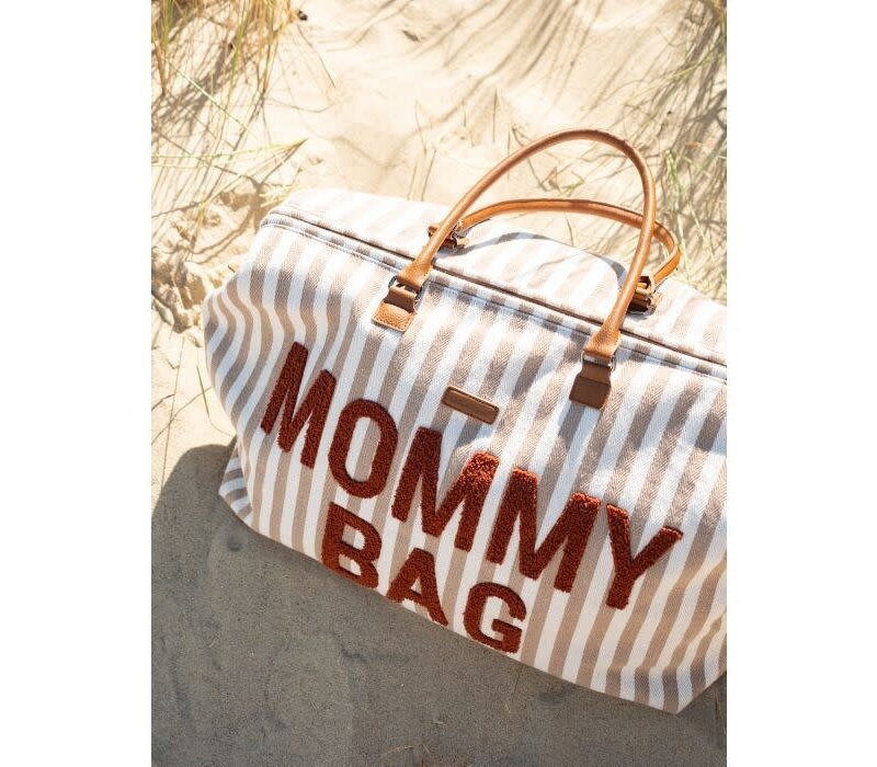 Childhome Mommy  Bag ® Nursery Bag - Stripes - Nude/Terracotta
