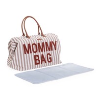 Childhome Mommy  Bag ® Nursery Bag - Stripes - Nude/Terracotta