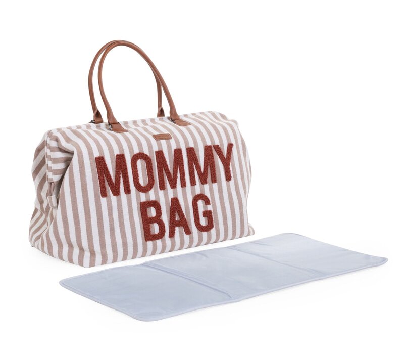 Childhome Mommy  Bag ® Nursery Bag - Stripes - Nude/Terracotta