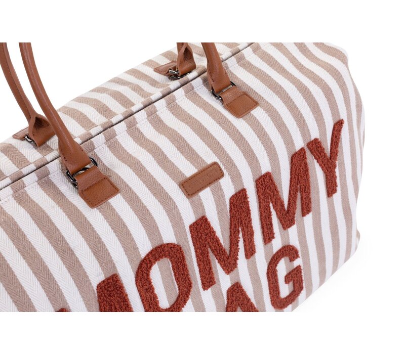 Childhome Mommy  Bag ® Nursery Bag - Stripes - Nude/Terracotta