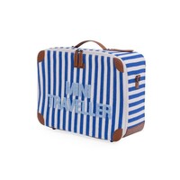 Childhome Mini Traveller Kids Kinderkoffer Stripes - Electric Blue - Light Blue