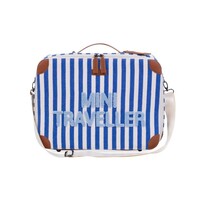 Childhome Mini Traveller Kids Kinderkoffer Stripes - Electric Blue - Light Blue