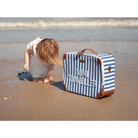 Childhome Mini Traveller Kids Kinderkoffer Stripes - Electric Blue - Light Blue
