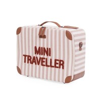 Childhome Mini Traveller Kids Kinderkoffer Stripes - Nude/Terracotta