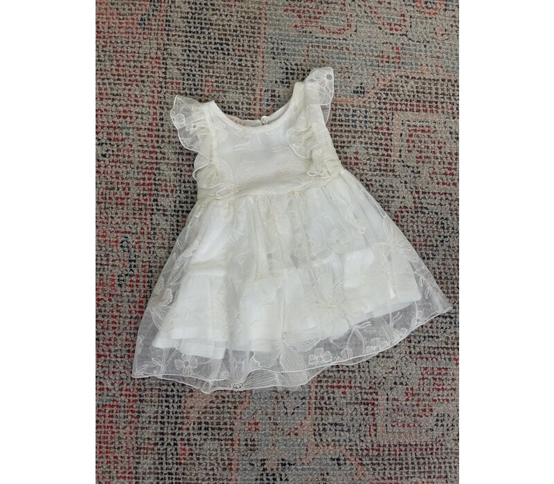 Please Abito S/M In Tulle Fantasia Fiocco Dtr Bianco Lana