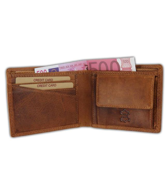 HillBurry V88806 Compacte Leren Heren Portemonnee Bruin