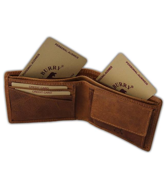 HillBurry V88806 Compacte Leren Heren Portemonnee Bruin