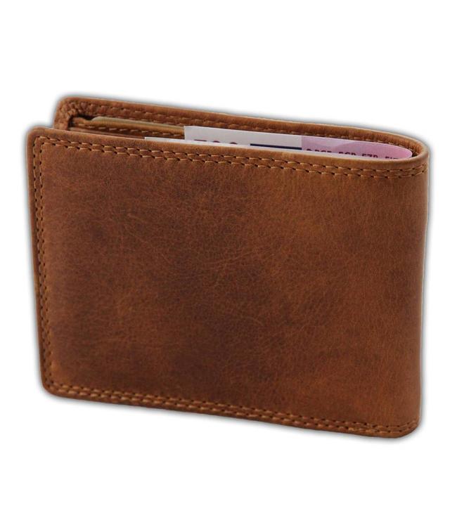 HillBurry V88806 Compacte Leren Heren Portemonnee Bruin