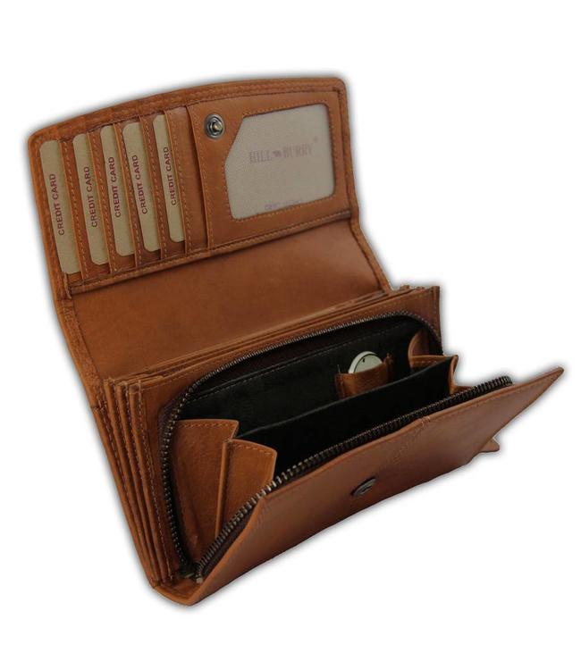 HillBurry VL777032 Dames Overslag Portemonnee Leer Bruin