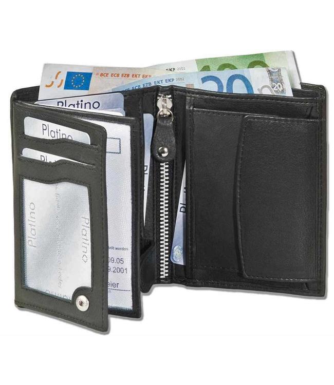 Platino Leren Portemonnee Hoog model - Zwart