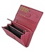HillBurry Leren Dames Portemonnee – Overslag Model – Veel Ruimte voor Pasjes – Roze