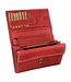 HillBurry Leren Dames Portemonnee – Overslag Model – Veel Ruimte voor Pasjes – Licht Rood