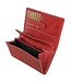 HillBurry Leren Dames Portemonnee – Overslag Model – Veel Ruimte voor Pasjes – Licht Rood