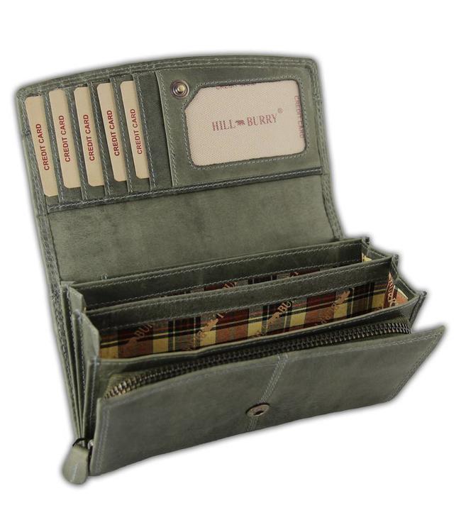 HillBurry VL777032 Dames Overslag Portemonnee Leer Grijs