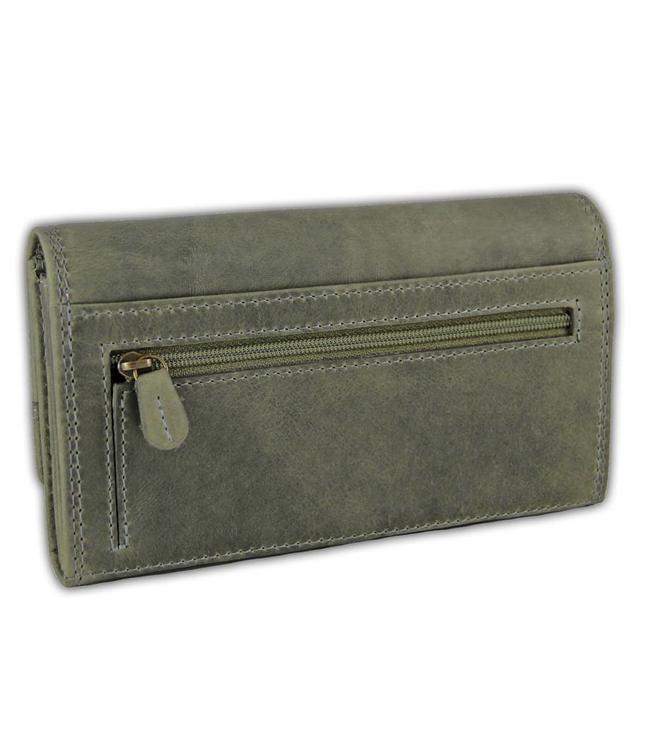 HillBurry VL777032 Dames Overslag Portemonnee Leer Grijs