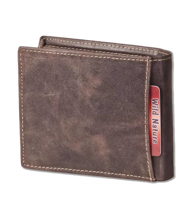 Wild Nature Leren Billfold Portemonnee - Heren - Leer - Bruin