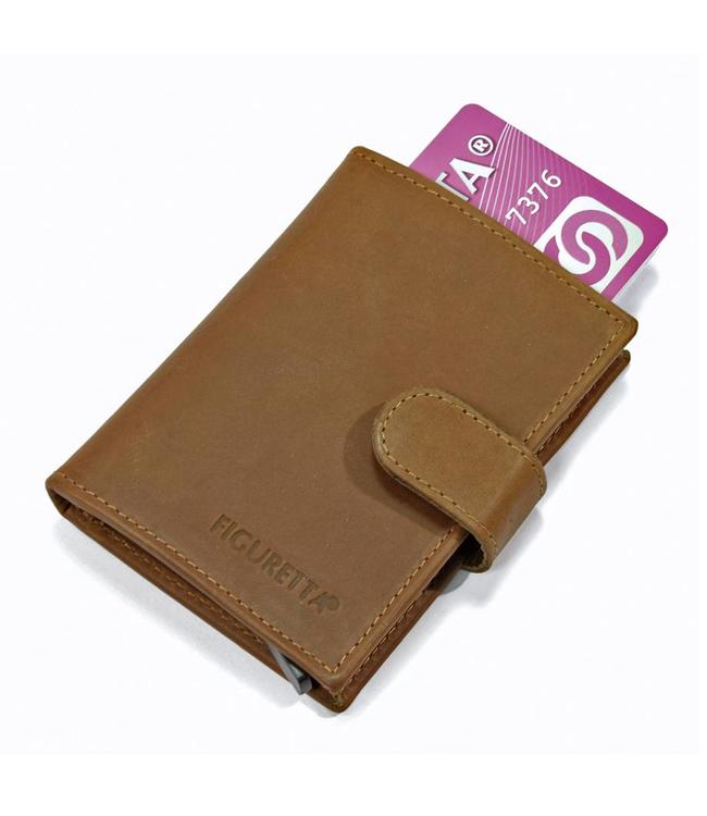 Figuretta Leren Card Protector met RFID bescherming Hunter Khaki