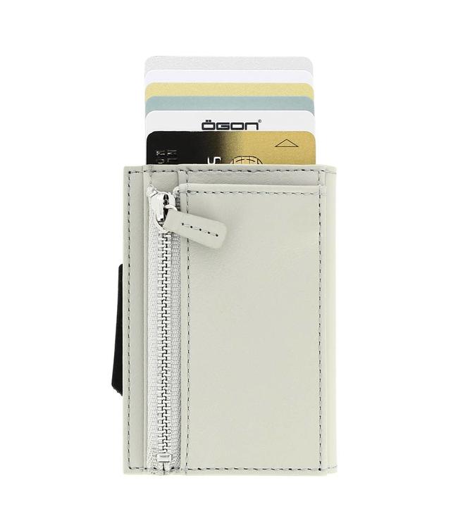 Ögon Designs Cascade Zipper Cardprotector met Muntgeldvak Zilver