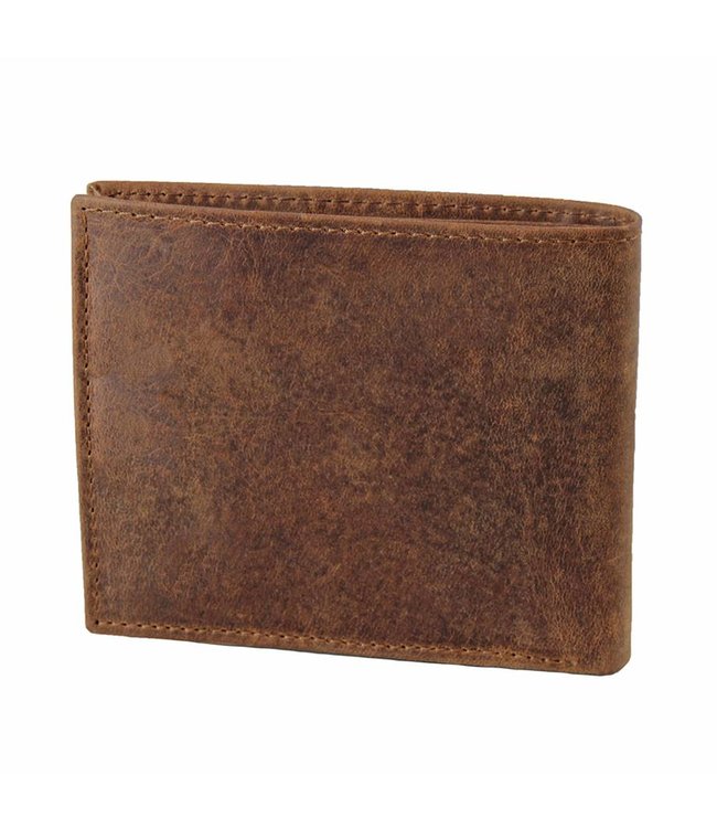 Landley Heren Portemonnee - Compacte Billfold - Robuust Vintage Leer - Bruin
