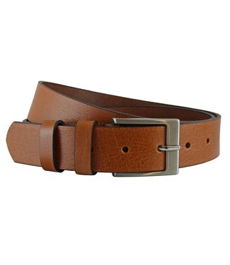 Houtkamp Cognac Leren Jeans Riem voor Dames en Heren - Unisex Ceintuur - 38 mm breed - Broekriem Leer - Cognac