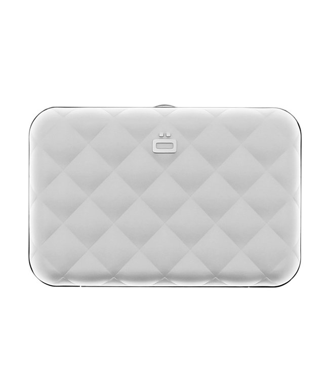 Ögon Designs Quilted Button Dames Creditcardhouder - RFID - 10 pasjes - Zilver