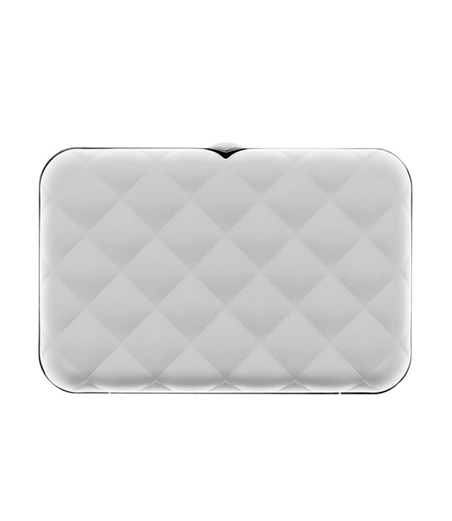 Ögon Designs Quilted Button Dames Creditcardhouder - RFID - 10 pasjes - Zilver