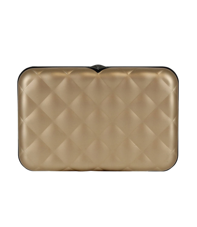 Ögon Designs Quilted Button Dames Creditcardhouder - RFID - 10 pasjes - Rose Goud