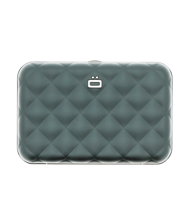 Ögon Designs Quilted Button Dames Creditcardhouder - RFID - 10 pasjes - Platinum