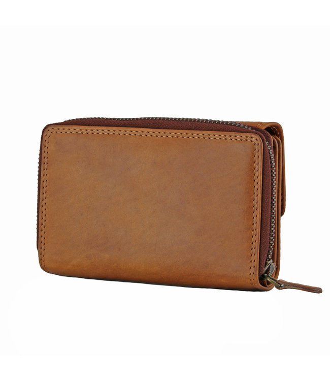 HillBurry VL77703 Dames Rits Portemonnee - Leer - Bruin